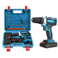 Kit Taladro Atornillador Inalámbrico con 2 Baterías, Cargador, Maletín y Accesorios